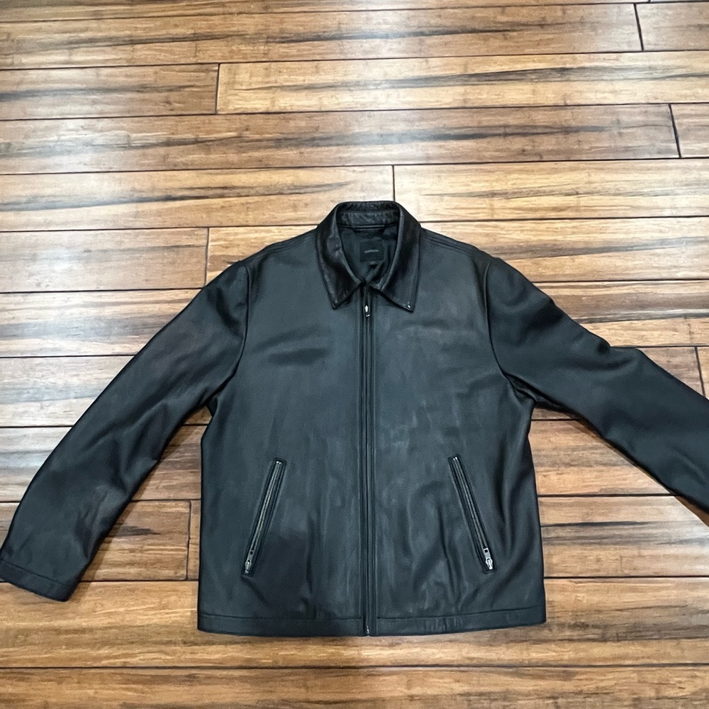 Men’s Lg Black Express Leather Coat